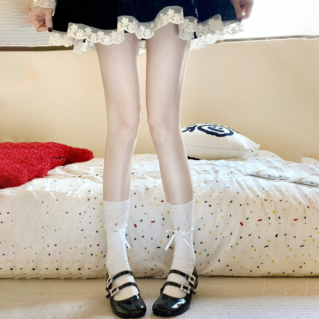 Lace Ruffle Bow Princess Socks
