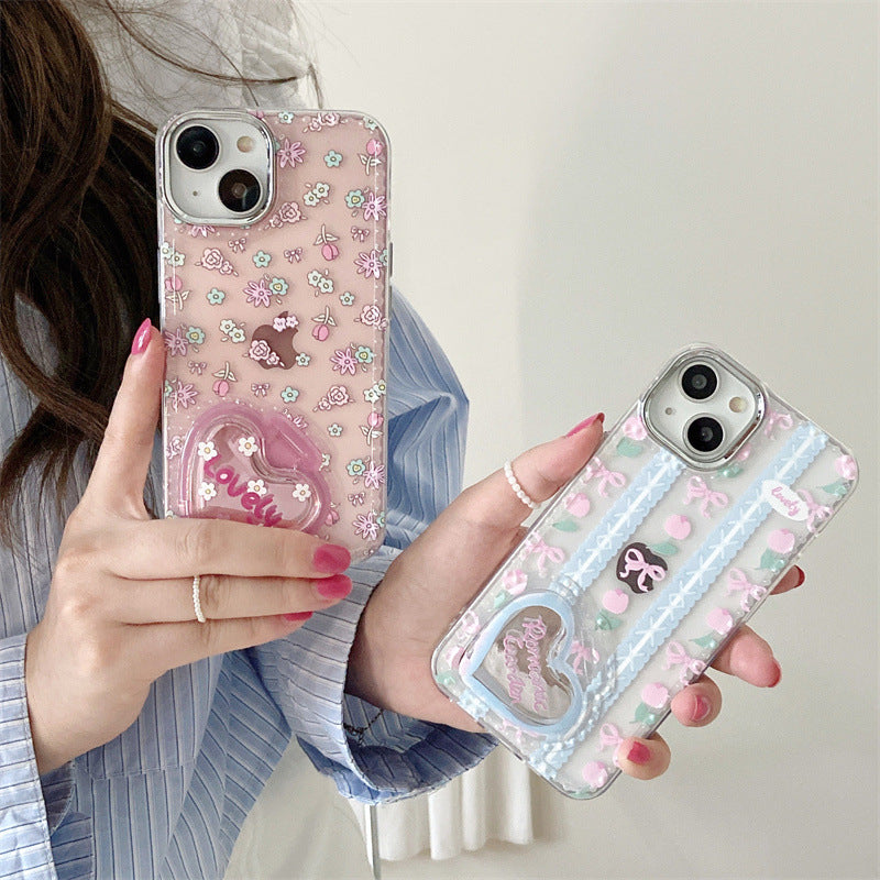 Flower Heart Mirror Case