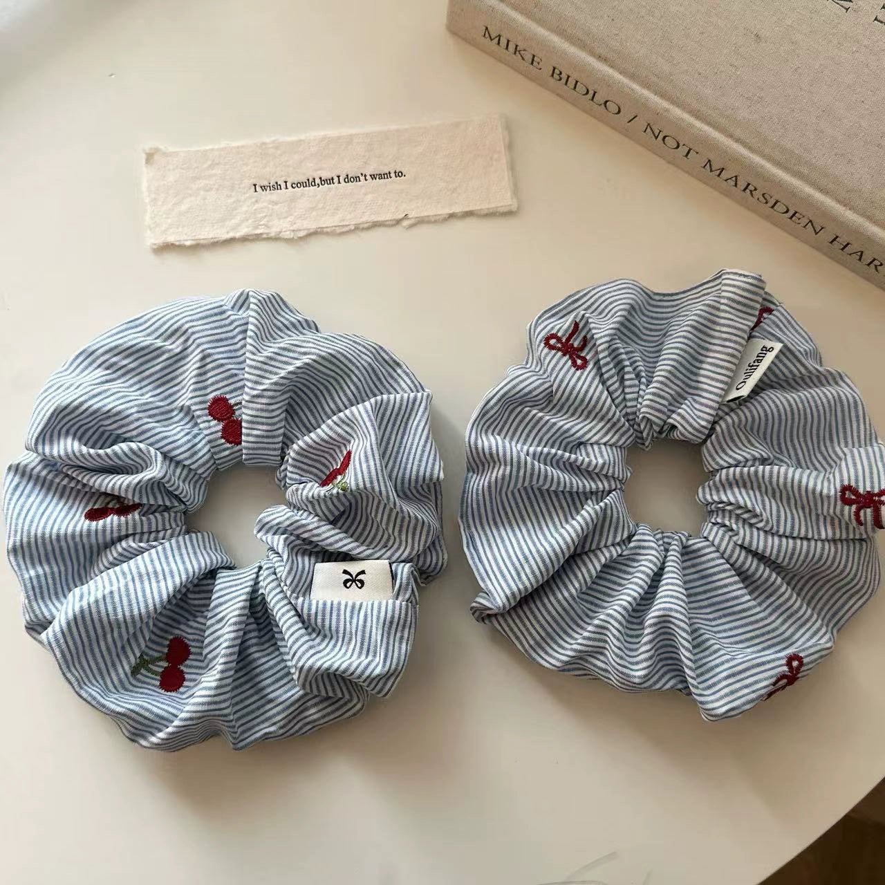 Blue Stripy Scrunchie