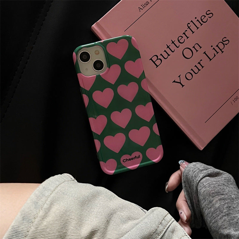 Green Pink Heart Case