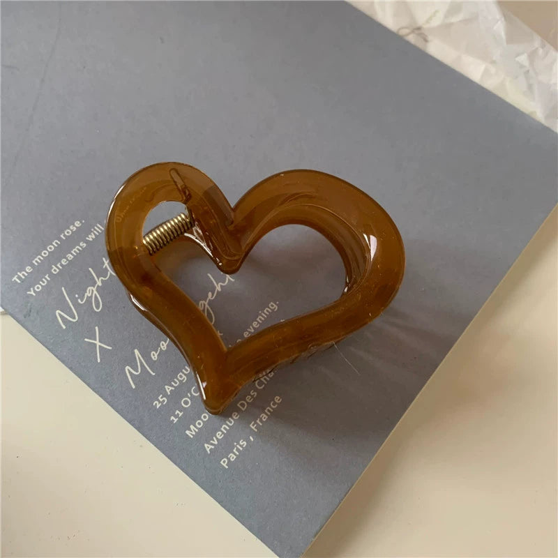 Translucent Heart Claw Clips