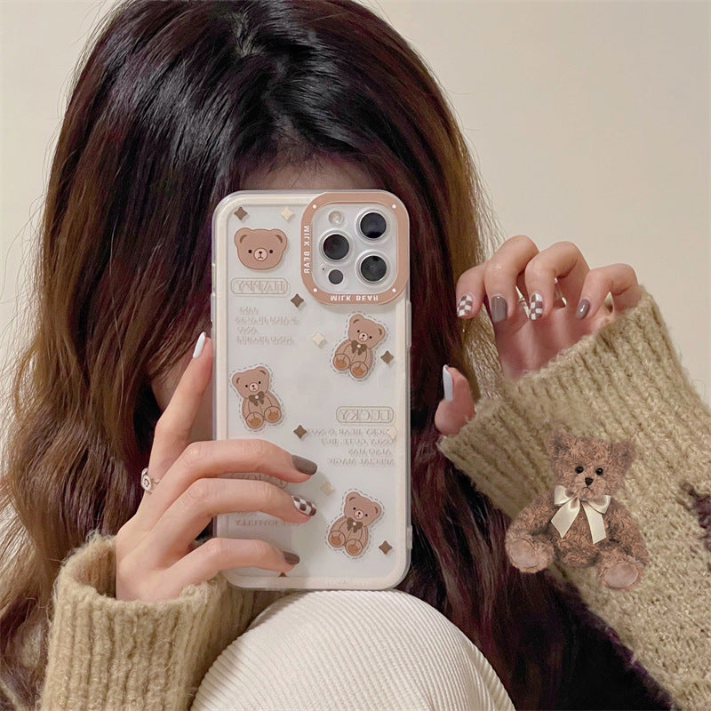 Brown Teddy Transparent Case