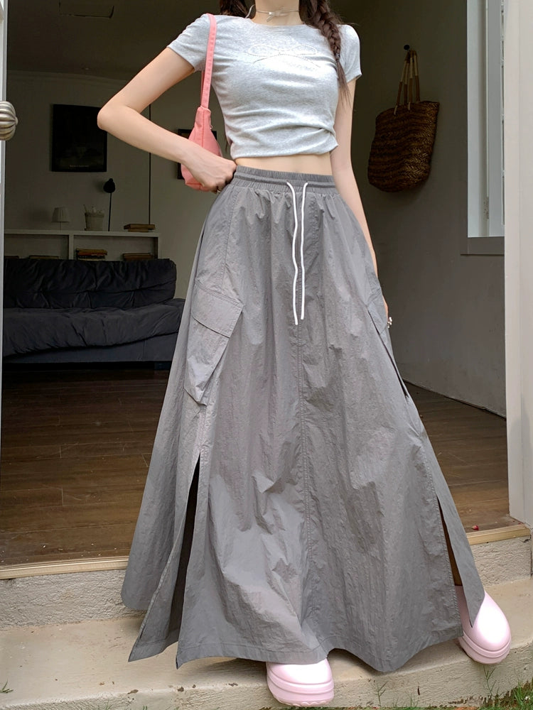 Flowy A-Line Long Maxi Skirt