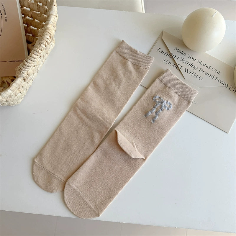 Soft Cotton Bow Ankle Socks