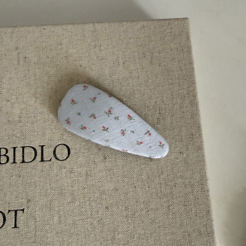 Floral Print Fabric Hair Clips Set
