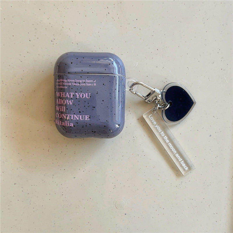 Purple Gray Quotes AirPods Case