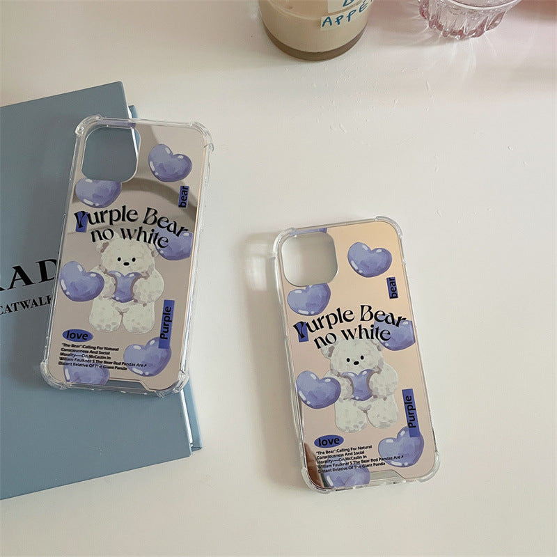 Purple Bear No White Mirror Case