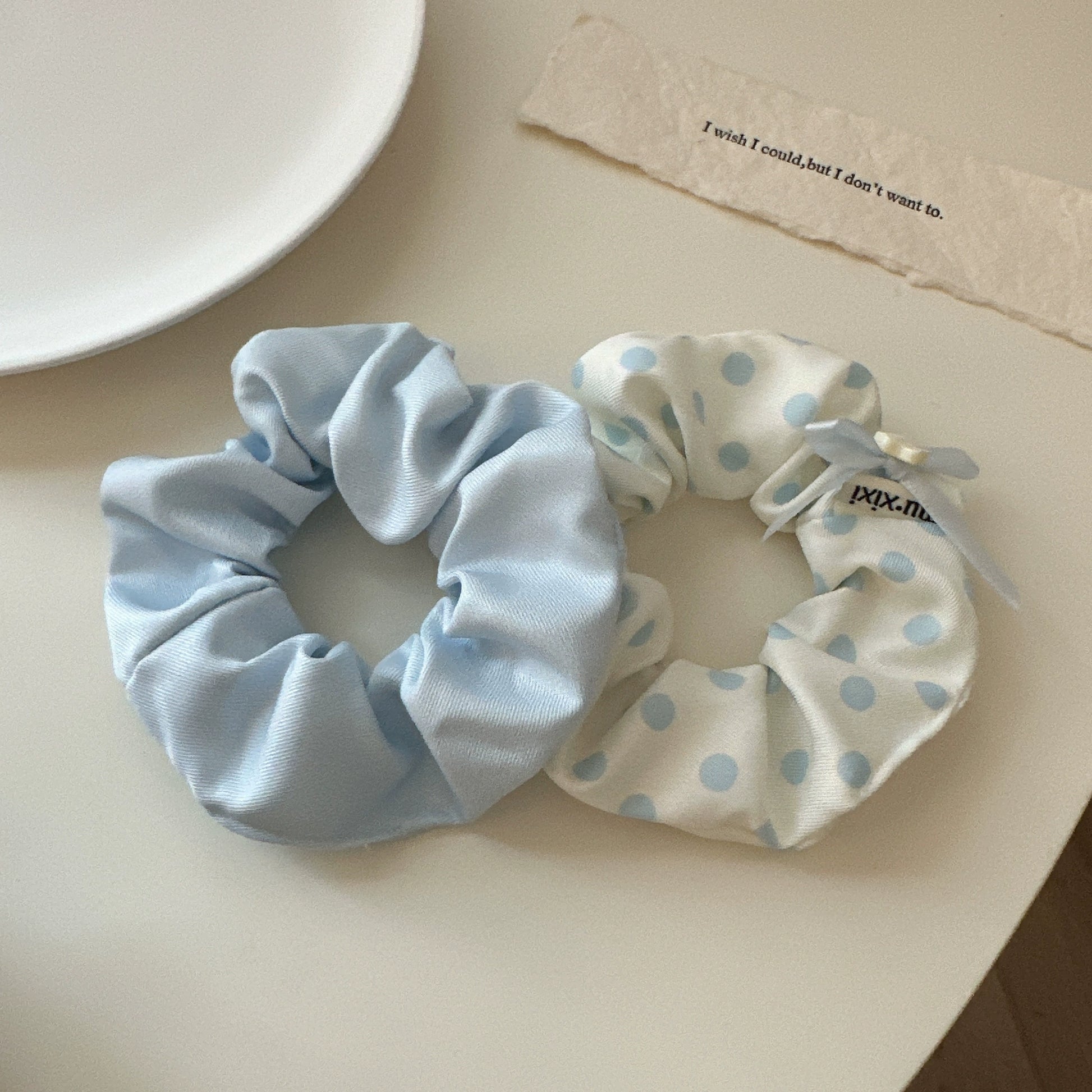 Silk Baby Blue Scrunchie