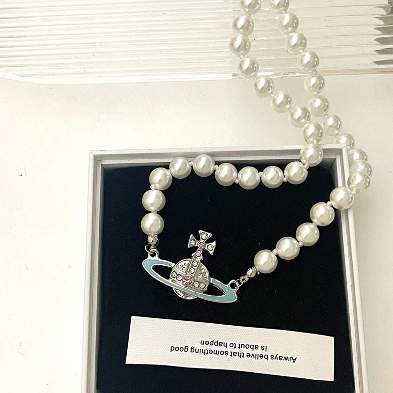 Huge Rhinestone Planet Necklace