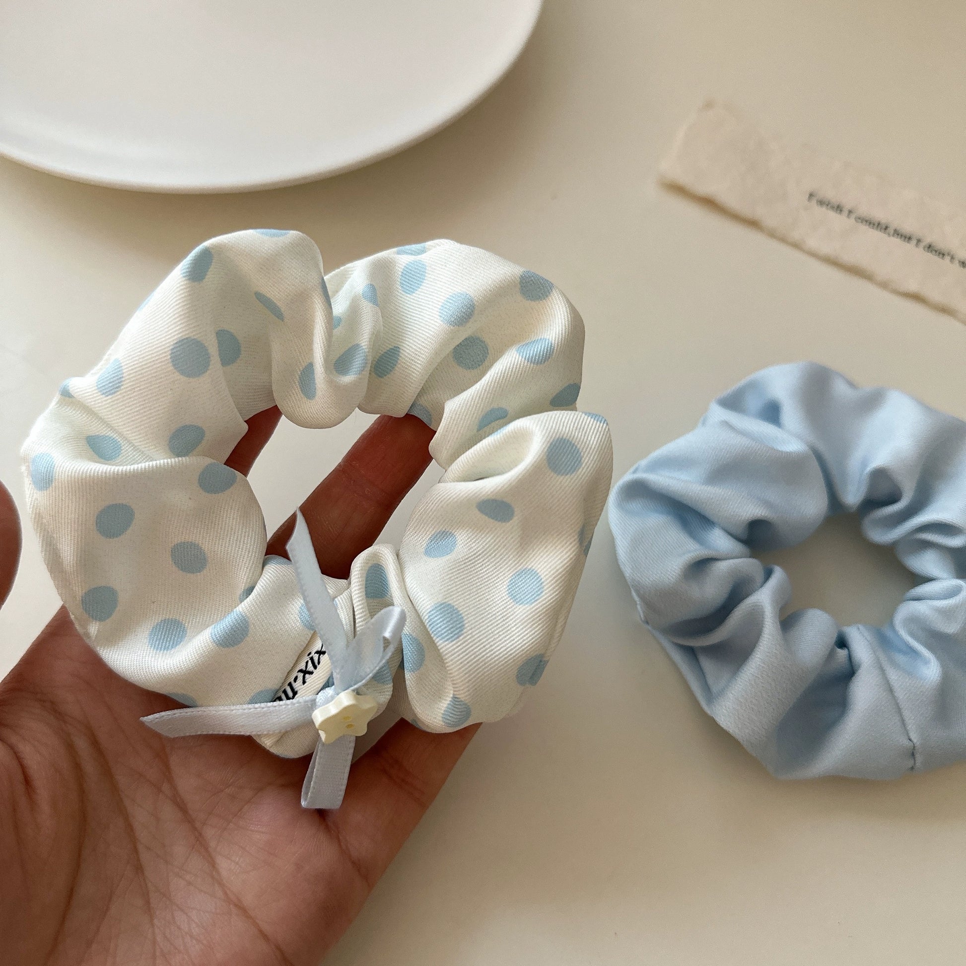 Silk Baby Blue Scrunchie