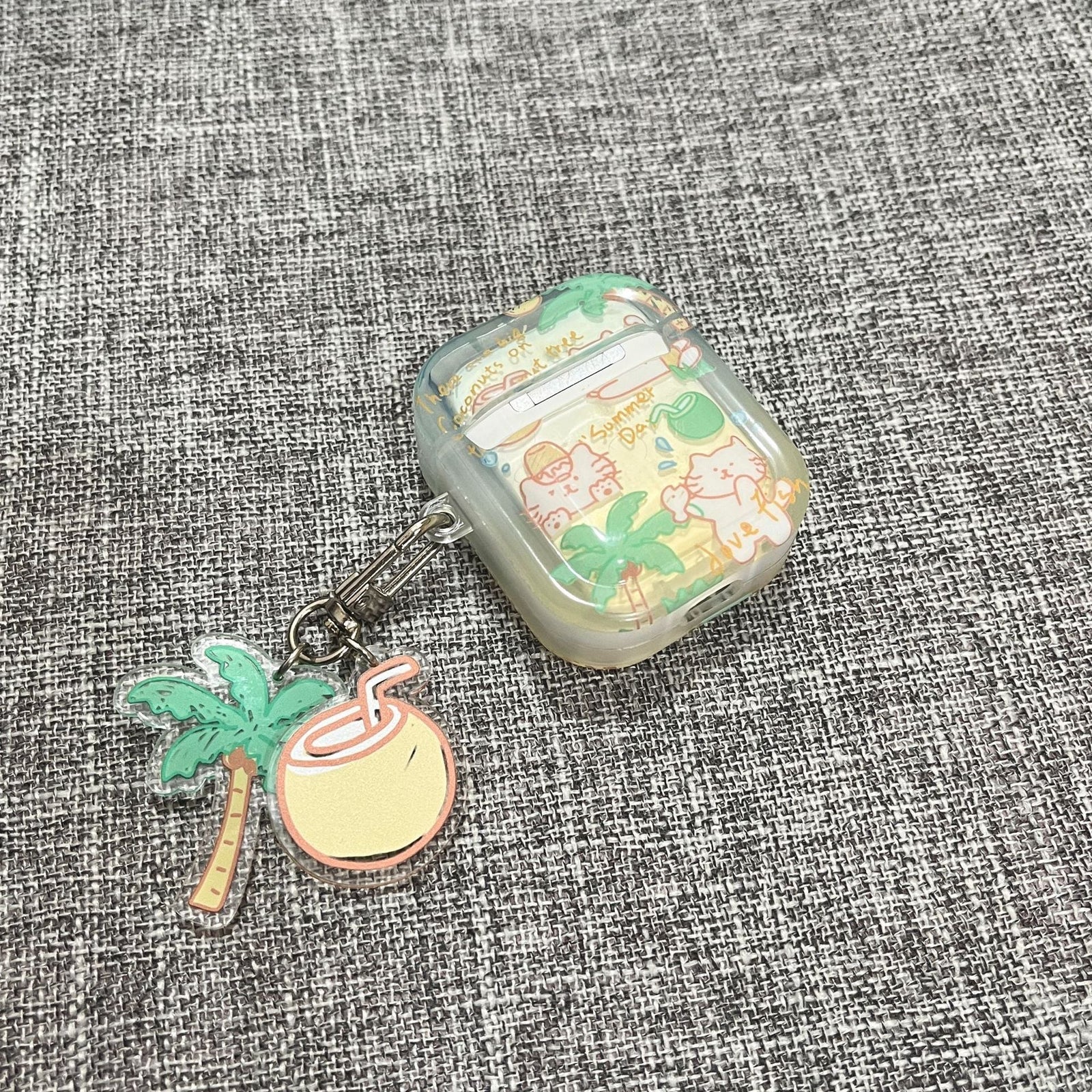 Summer Day Coconut Tree Bunny Airpods Case