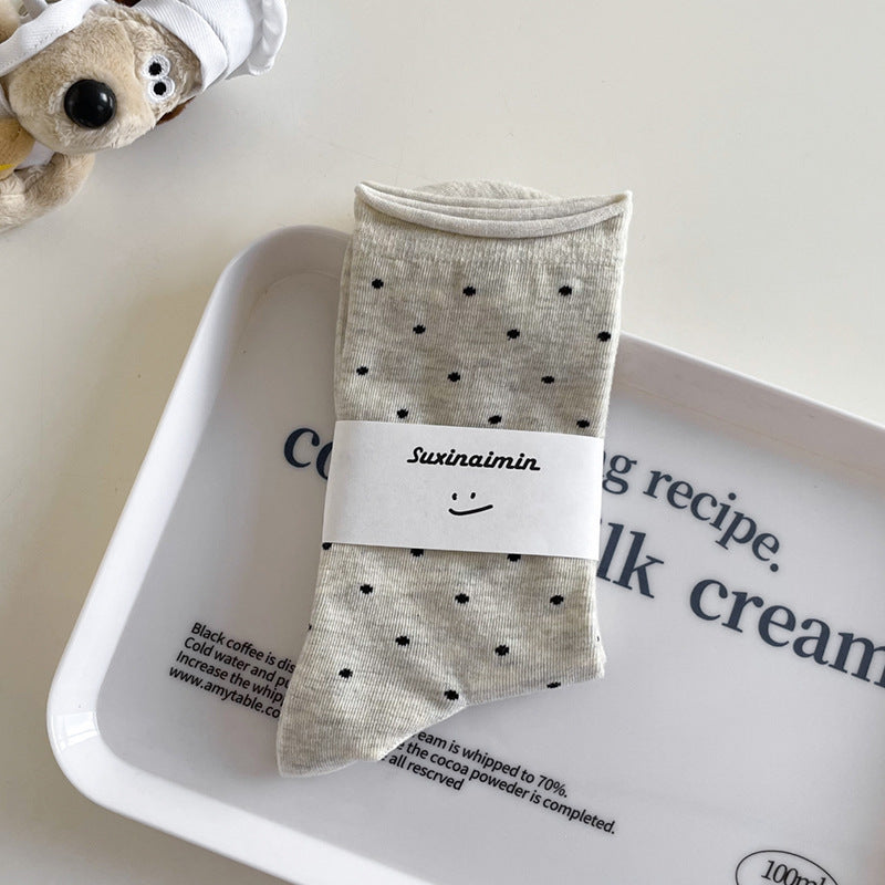 Polka Dot Crew Socks