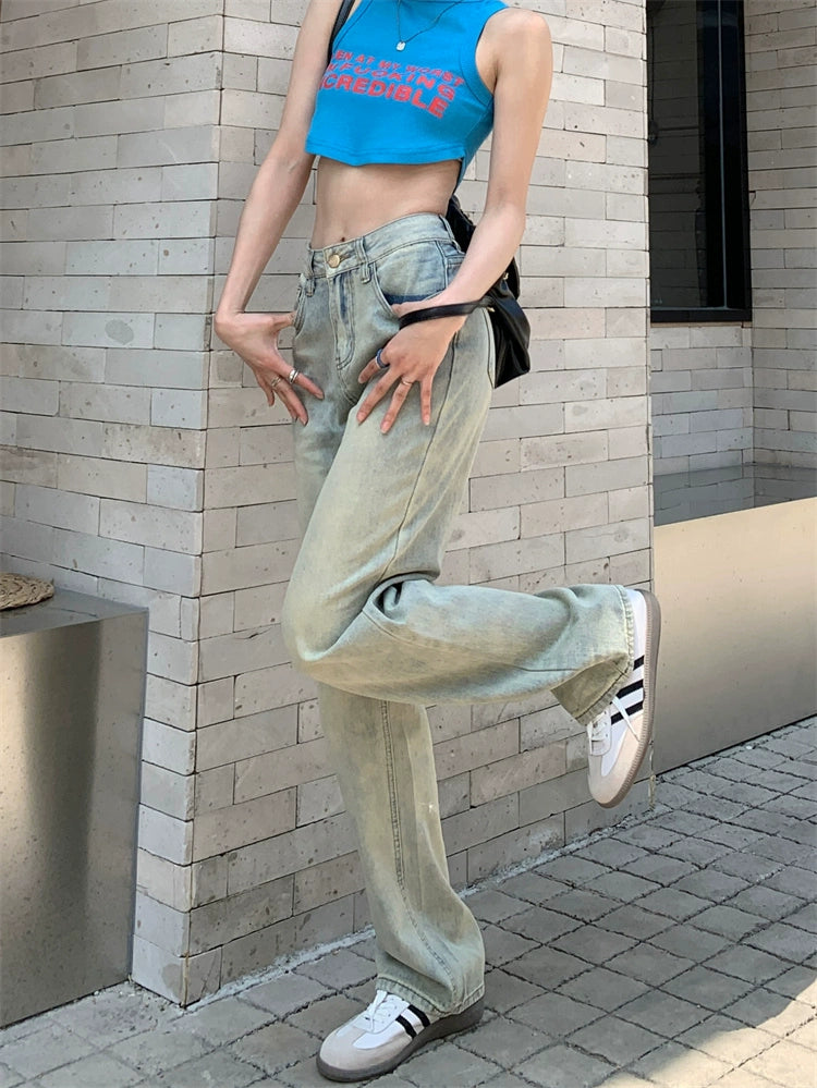 Vintage Loose Fit Denim Trousers