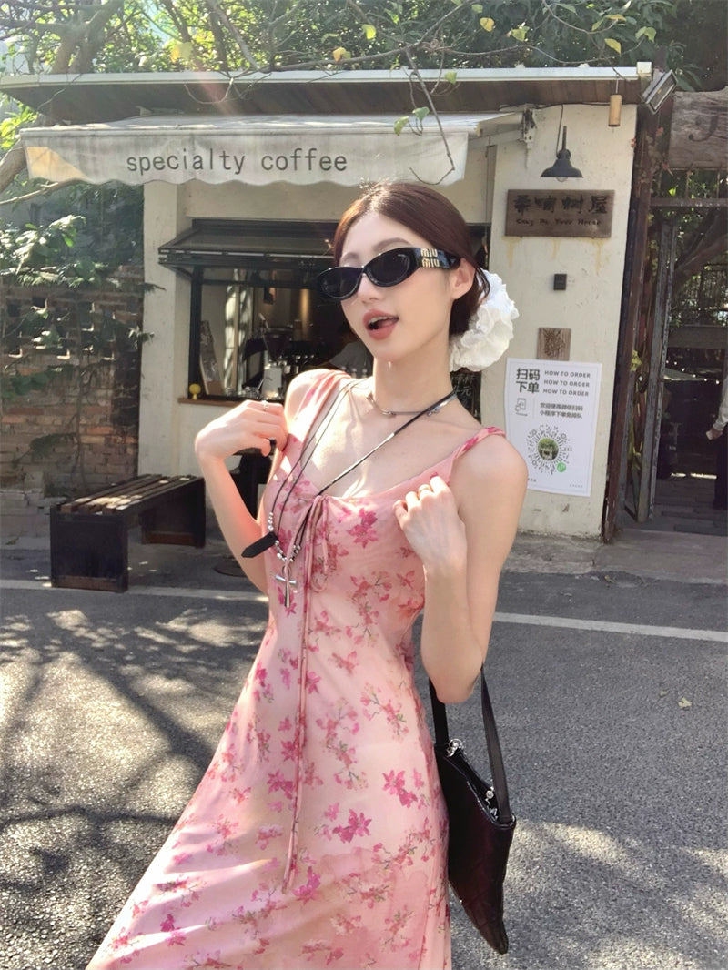 Sheer Pink Floral Dress