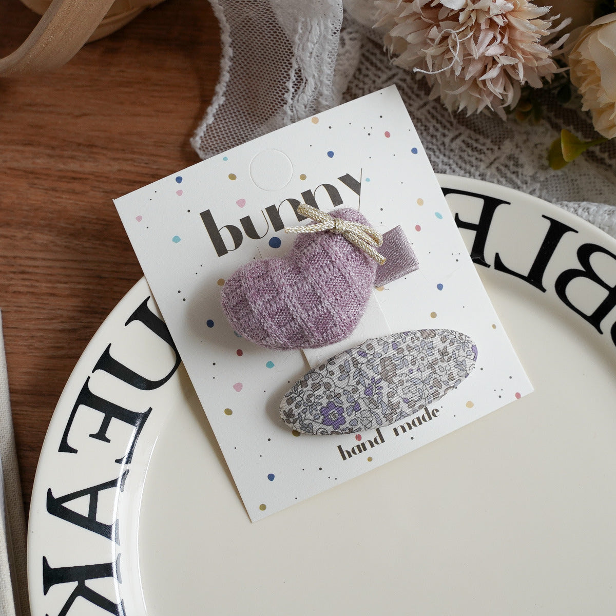 Pastel Lavender Bunny Hair Clips