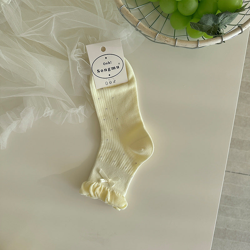 Polka Dot Bow Socks