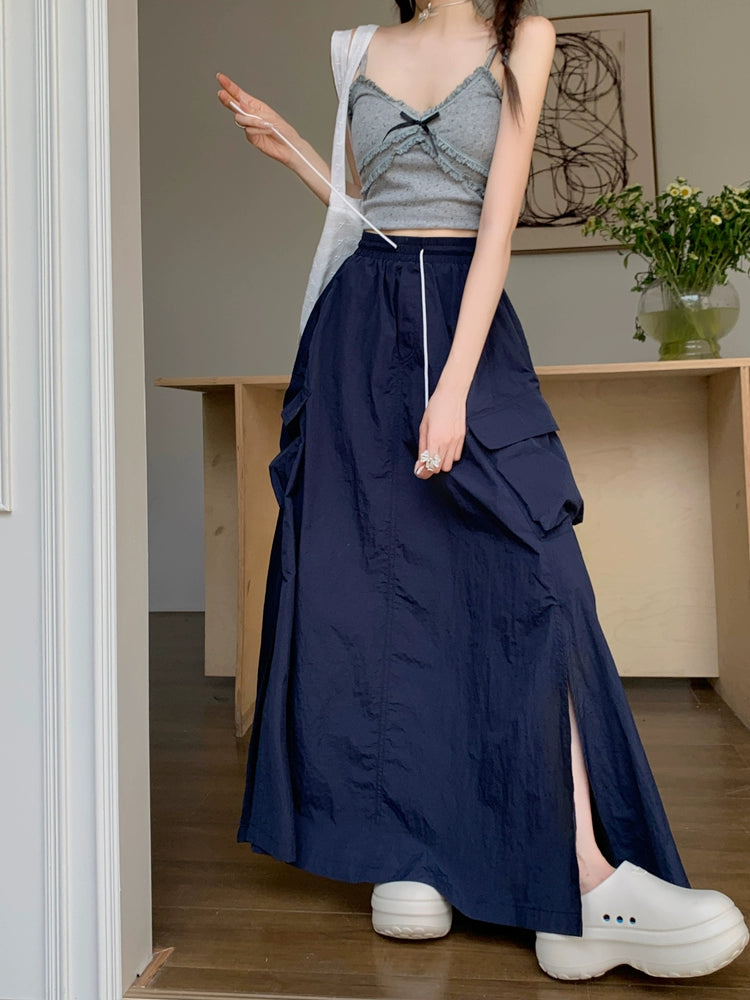 Flowy A-Line Long Maxi Skirt