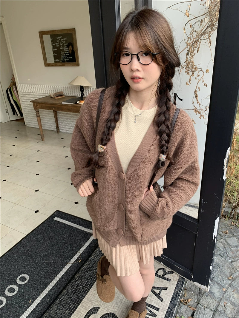 Plain Grey Oversized Cardigan