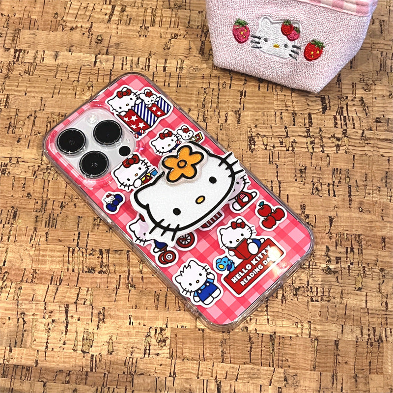 Retro Red Plaid Kitty Case