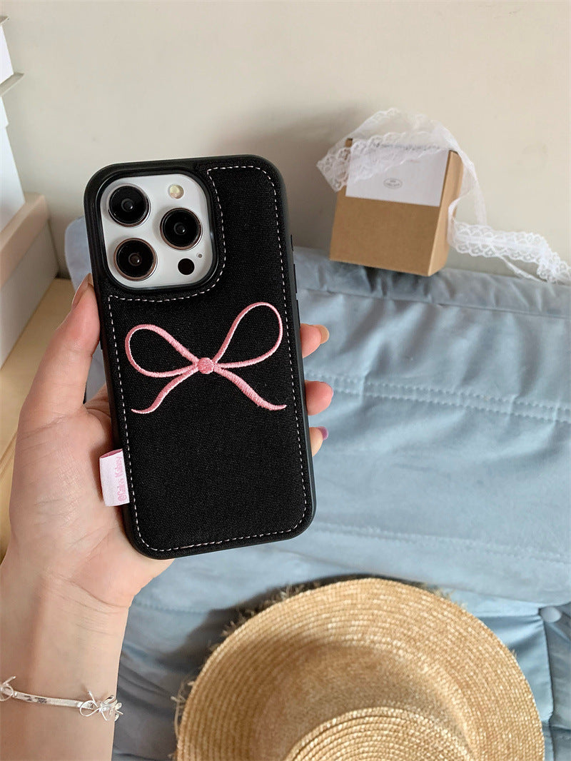 Leather Bow Accent Phone Case