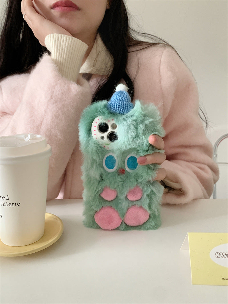 Cute Monster Beanie Fluffy Case