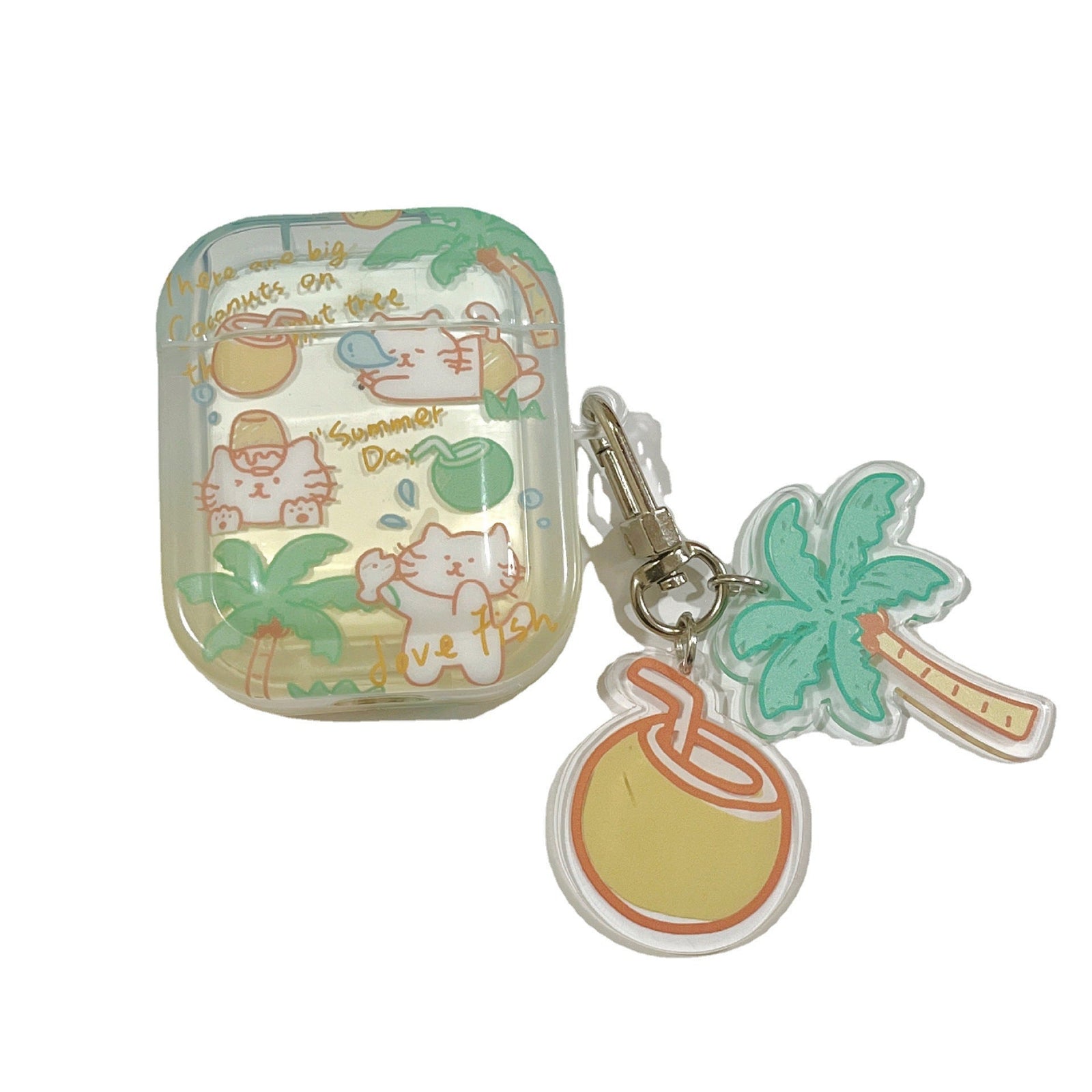 Summer Day Coconut Tree Bunny Airpods Case