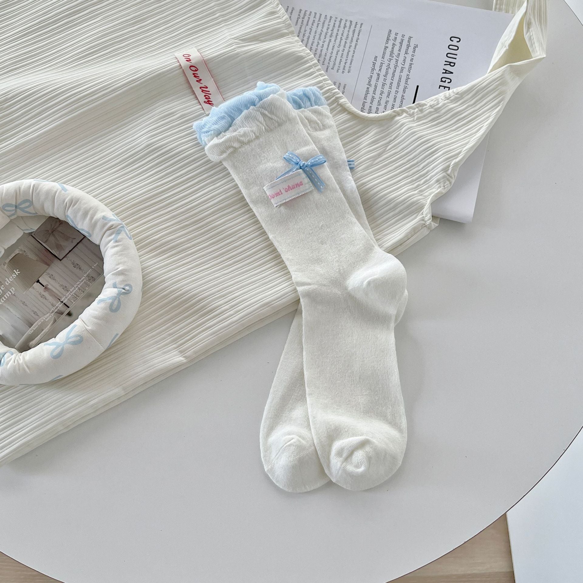 Pastel Ruffle Bow Socks