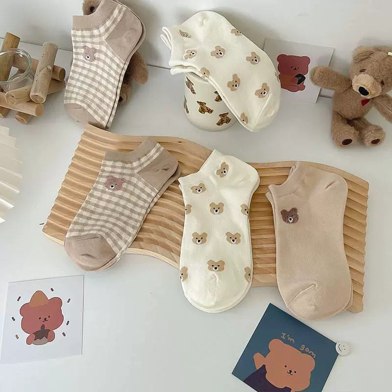 Cute Teddy Bear Ankle Socks