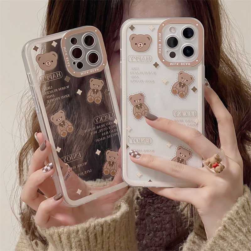 Brown Teddy Transparent Case