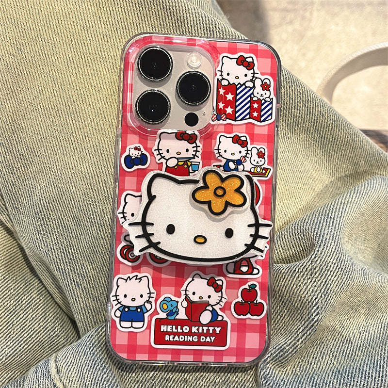 Retro Red Plaid Kitty Case