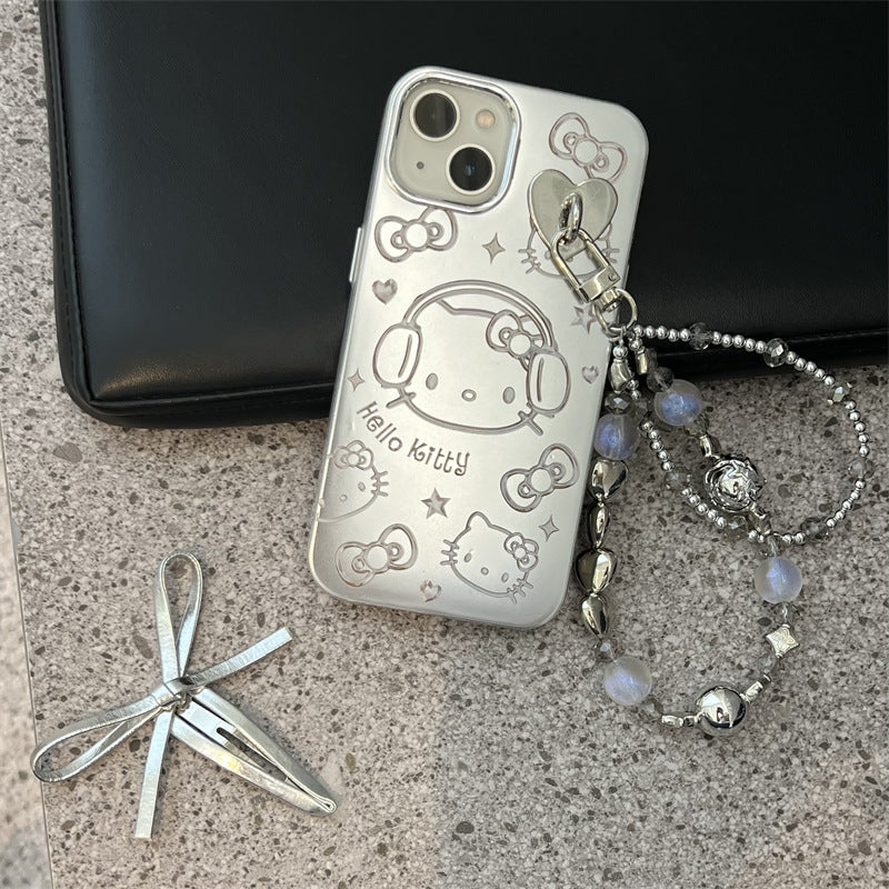 Silver Plate Kitty Headphone Case