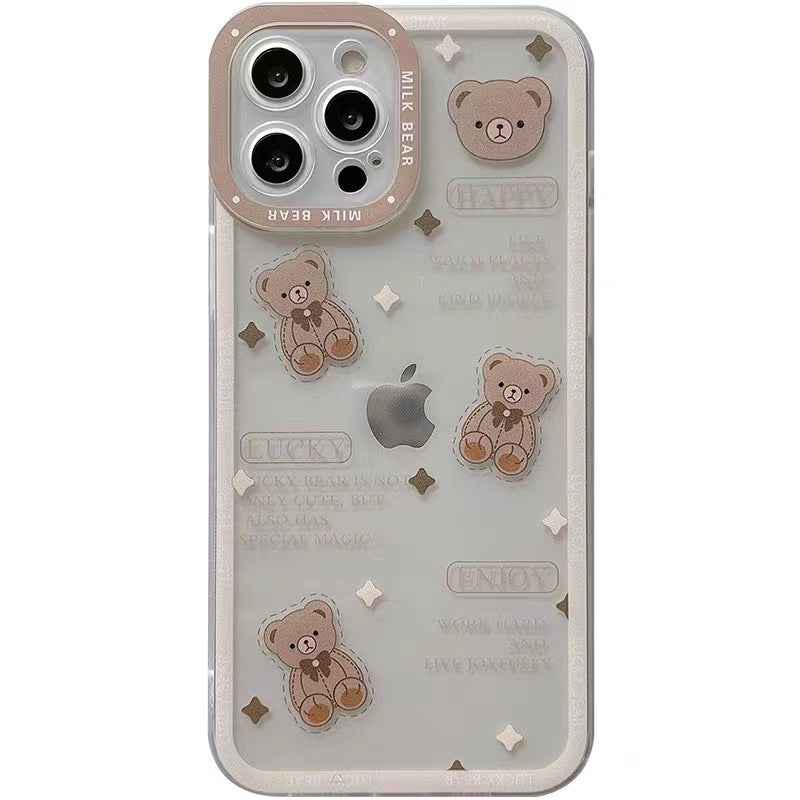 Brown Teddy Transparent Case