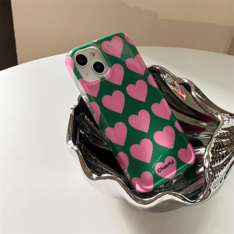 Green Pink Heart Case