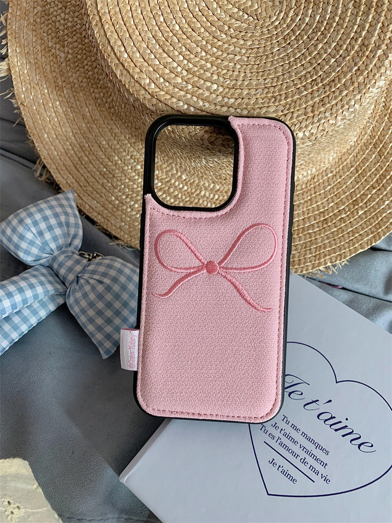 Leather Bow Accent Phone Case