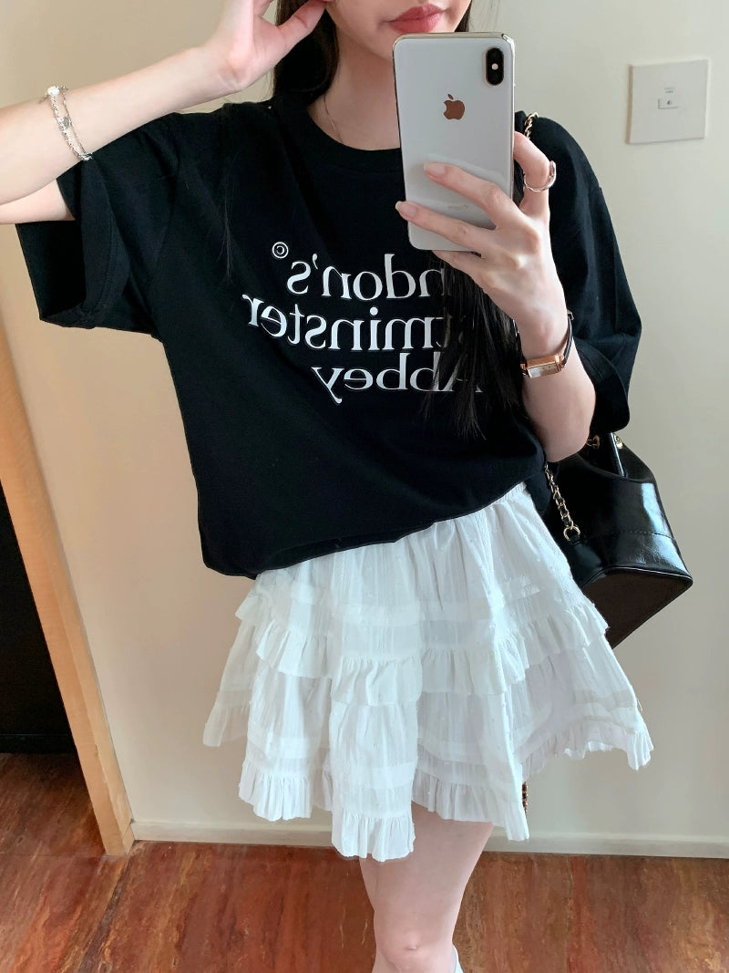 Trendy Flared Tiered Skirt