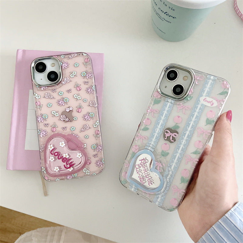 Flower Heart Mirror Case