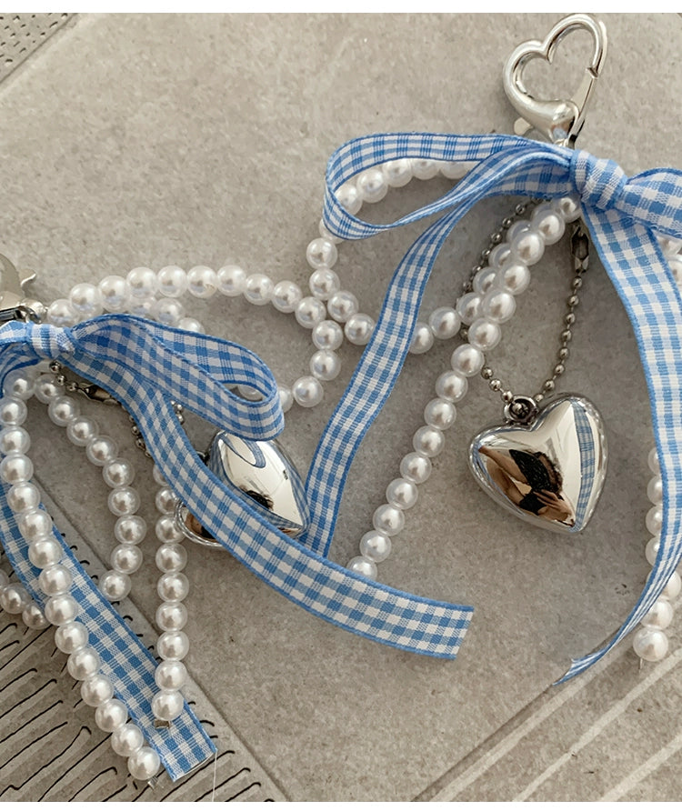 Blue Bow Pearl Shoe Buckle