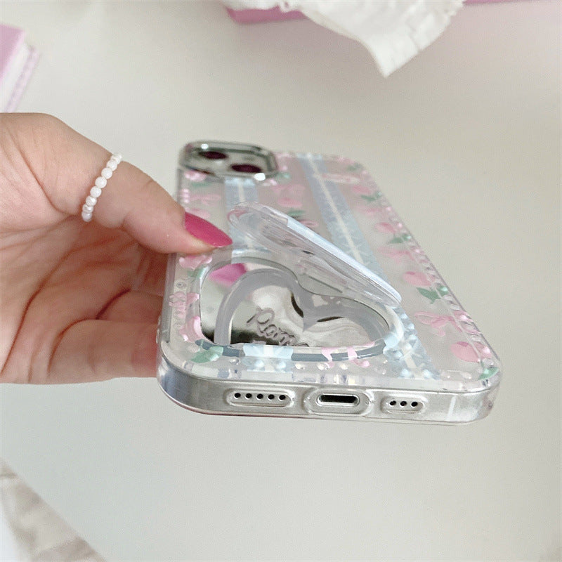 Flower Heart Mirror Case