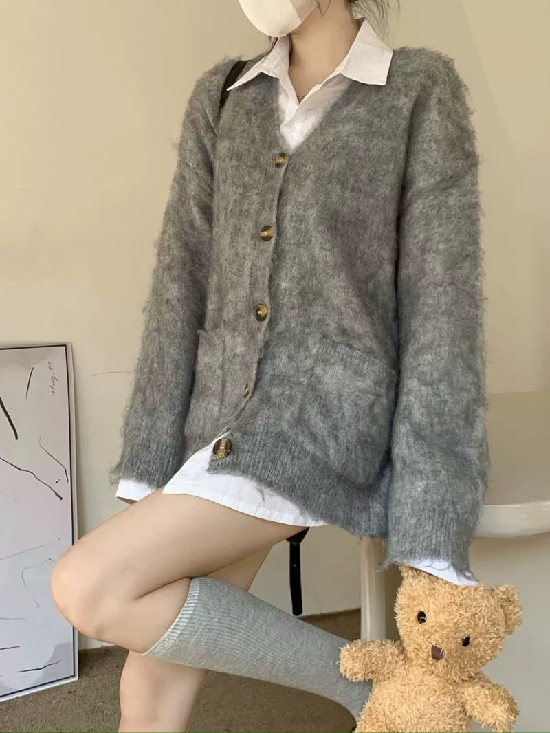 Coffee Bean Button Cardigan