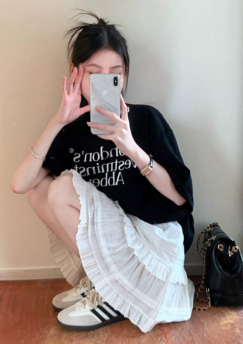 Trendy Flared Tiered Skirt