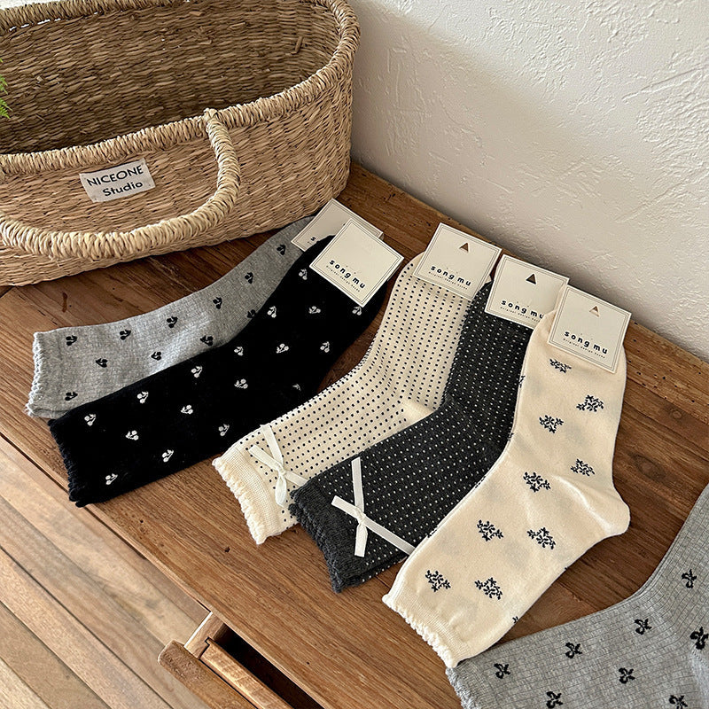 Vintage Floral Soft Cotton Socks