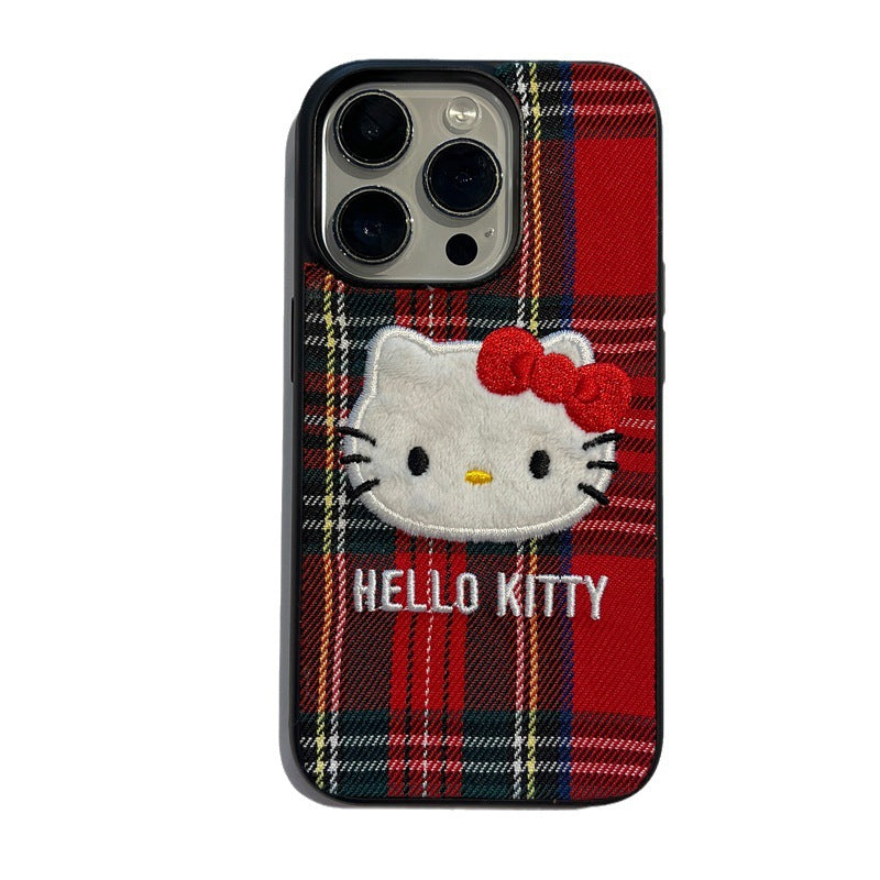 Retro Red Plaid Kitty Case