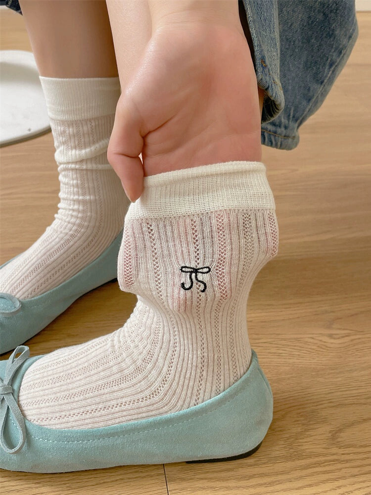 Mesh Bow Socks