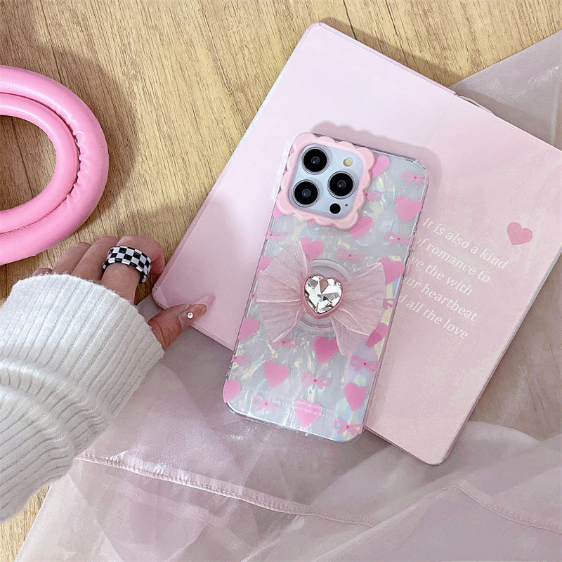 Glitter Heart Bowknot Case