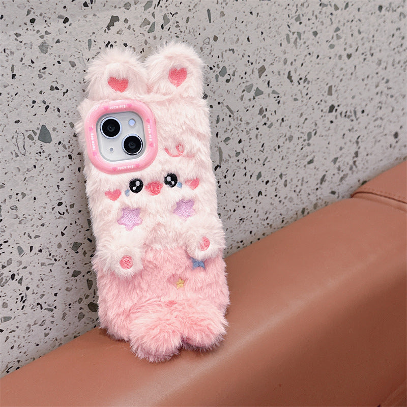 Star Blush Pink Bunny Fluffy Case