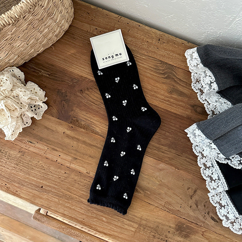 Vintage Floral Soft Cotton Socks