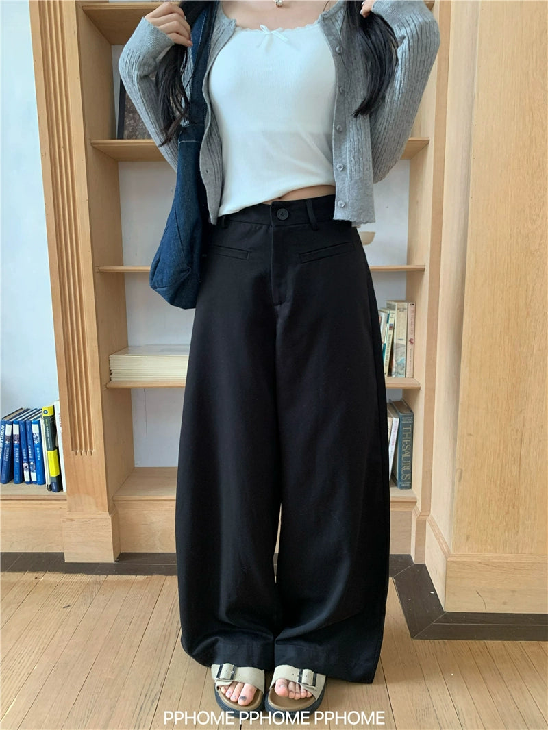 High-Waist Wide-Leg Chinos