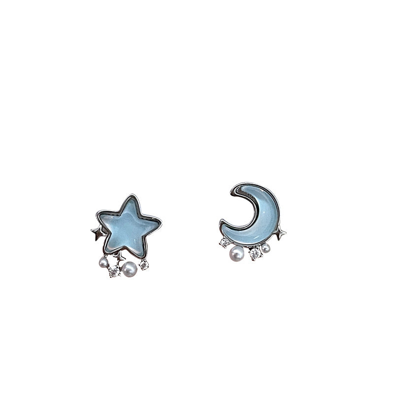 Moon Star Blue Earring