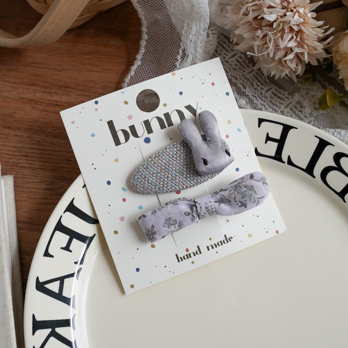 Pastel Lavender Bunny Hair Clips