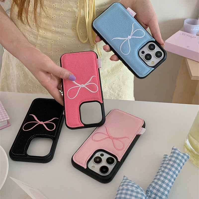 Leather Bow Accent Phone Case